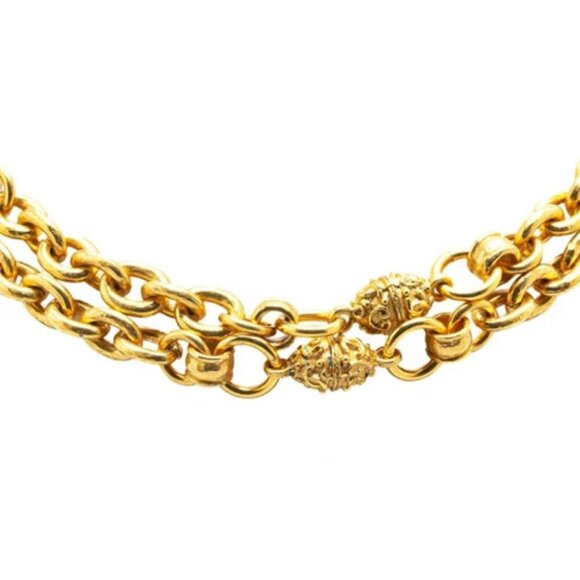 CHANEL CC Logos Vintage Long Chain Necklace 35" Gold Tone Auth - Picture 2 of 5